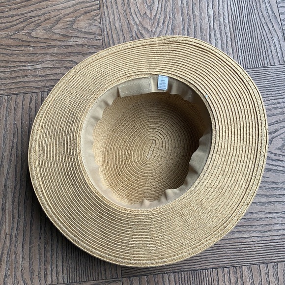 Straw Hat with Black Ribbon Bow - Picture 2 of 8